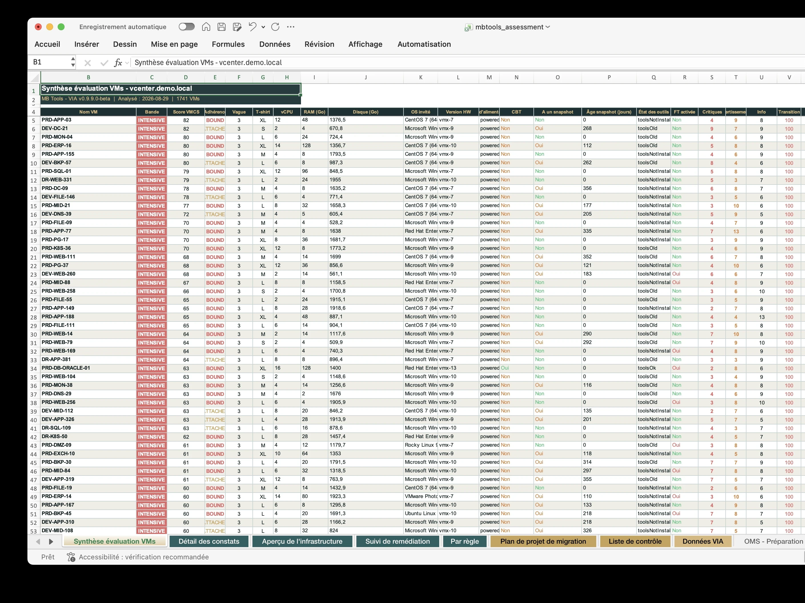 Classeur Excel